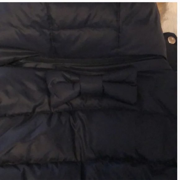 kate spade Faux Fur Trim Hooded Puffer Coat jacket deep navy size xs nwot - Picture 9 of 13